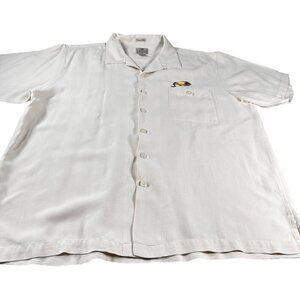 Luau Hawaiian Silk Button Up Shirt Mens Casual Tequila Floor Short Sleeve Top